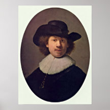 Rembrandt Harmenszoon camionete Rijn - Auto-retrat Poster
