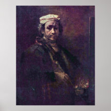 Rembrandt Harmenszoon camionete Rijn - auto-retrat Posters