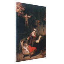 Rembrandt Harmenszoon camionete Rijn - família san Impressão De Canvas Envolvida