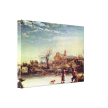 Rembrandt Harmenszoon camionete Rijn - inverno Impressão Em Canvas