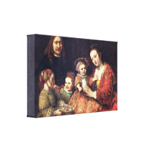Rembrandt Harmenszoon camionete Rijn - retrato da  Impressão De Canvas Envolvida