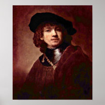 Rembrandt Harmenszoon camionete Rijn - retrato Posteres