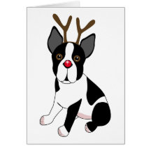 Rena de Boston Terrier Cartoes