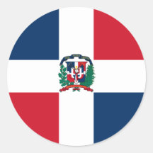 República Dominicana, Dinamarca Adesivo Em Formato Redondo