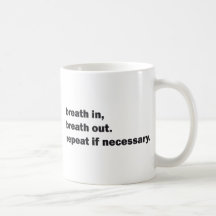 respiração na respiração para fora caneca
