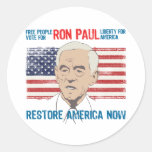 Restauração América de Ron Paul Adesivos