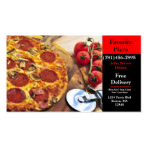 Restaurante da pizza do cartão de visita