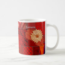 Retalhos no vermelho (caneca personalizada)