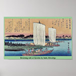 Retornar navega em Gyotoku por Ando, Hiroshige Pôsteres