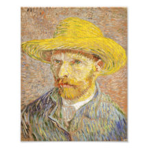 Retrato de auto de Van Gogh com impressão do chapé Foto Artes