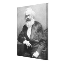 Retrato de Karl Marx Impressão De Canvas Esticada