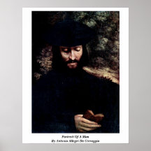 Retrato de um homem por Antonio Allegri a Dinamarc Posters