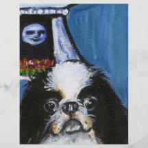 Retrato de um queixo japonês preto panfletos
