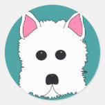 Retrato de Westie Adesivo Redondo