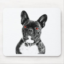 Retrato Eyed rubi do buldogue francês Mouse Pads