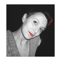 Retrato modelo fêmea impressão de canvas esticada