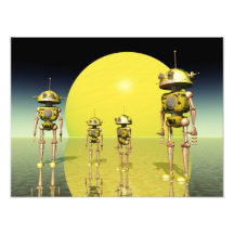 Robot planeta impressão fotográfica