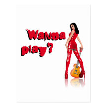 Rock Babe a wanna play Cartoes Postais