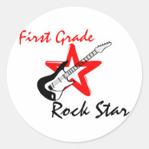 Rockstar de primeiro grau adesivos redondos