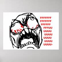 rofl super do meme da cara da raiva posteres