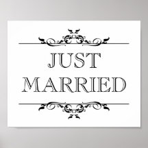 Rolo aberto do recem casados do sinal do suporte d poster