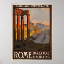 Roma através do poster de viagens de Mont-Cenis