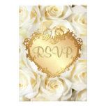 Rosa branco RSVP Wedding floral Convite Personalizado