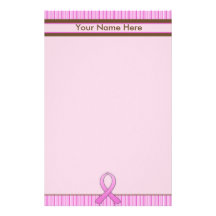 Rosa & Brown do cancro da mama listrados Papeis Personalizados