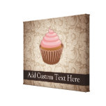 Rosa/cupcake de Brown Impressão Em Tela Canvas