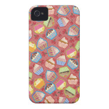 Rosa das cerejas dos cupcakes n de Lotsa Capa iPhone 4 Case-Mate