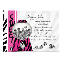 Rosa das listras de Bubblegum Convite Personalizado