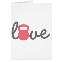 Rosa de Kettlebell do amor Cartao
