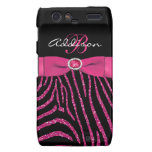 Rosa do monograma, zebra preta Motorola Razr do br Droid RAZR Capas