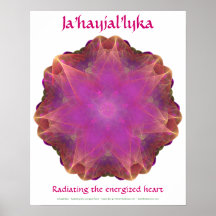 rosa e mandala energizada laranja do fractal do co pôsteres