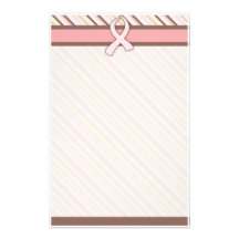 Rosa listrado & fita cor-de-rosa de Brown Unlined Papéis Personalizados