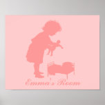 Rosa na menina cor-de-rosa com zorra impressão