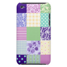 Rosa Pastel e quadrados femininos roxos do teste p Capa iPod Touch Case-Mate