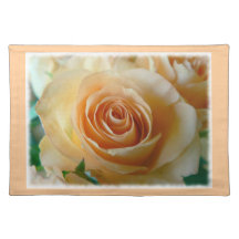 Rosa Placemat floral do jardim do abricó Suporte Para Pratos