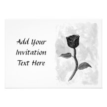 Rosa preta convites personalizados