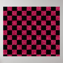 Rosa quente do brilho e teste padrão checkered pre impressão