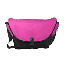 Rosa quente e a bolsa mensageiro feminino preta