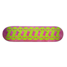 rosa verde dos crânios & tintura do laço skate boards
