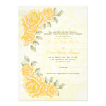Rosas amarelos do vintage que wedding o convite