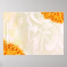 Rosas amarelos e luz bonitos - floral verde poster