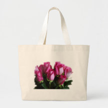 rosas cor-de-rosa bonitos bolsas de lona