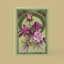 Rosas do art deco postais