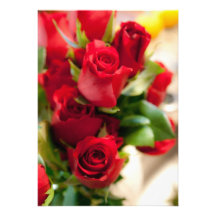 Rosas do dia do casamento convites personalizados