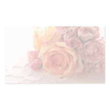 rosas no cartão de visita do tecido bordado