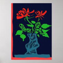 Rosas vermelhas abstratas poster
