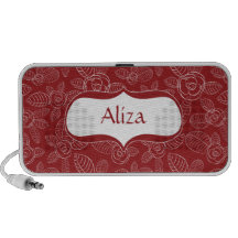 Rosas vermelhos e brancos elegantes caixinhas de som para mp3